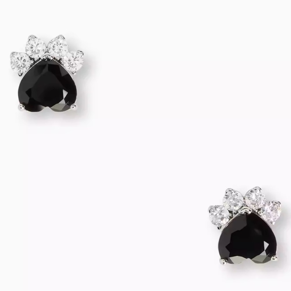 kate spade Black and Silver Heart Earrings